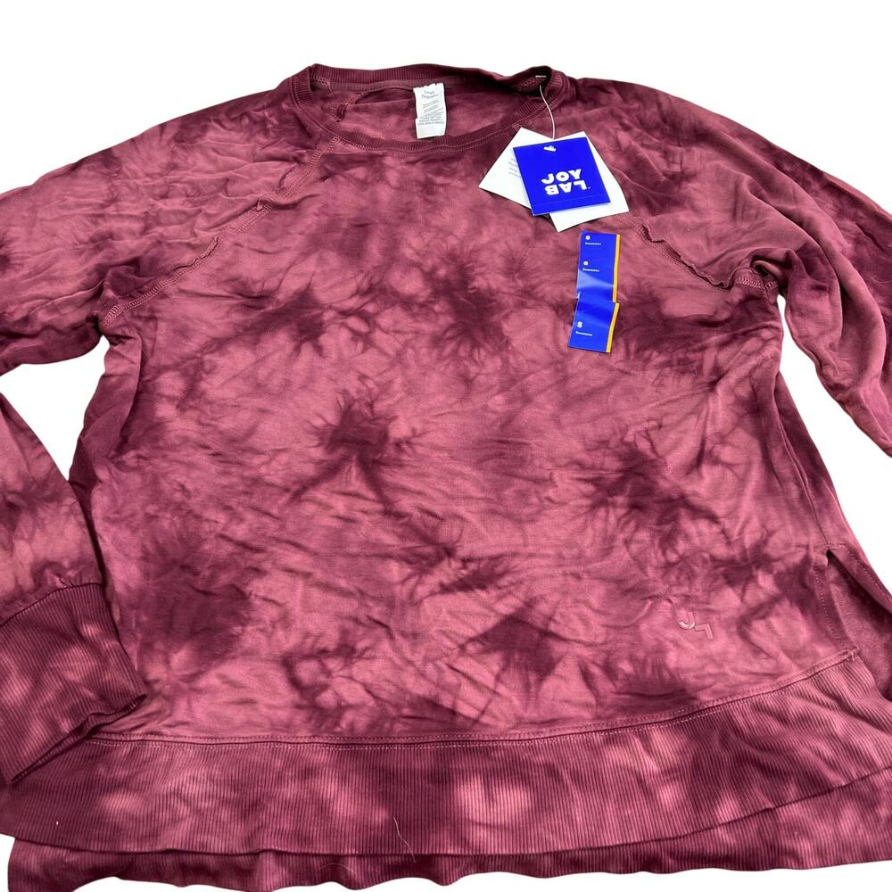 JoyLab Women's Red-Purple Tie-Dye Soft Lightweight Sweatshirt - Size Small - NWT